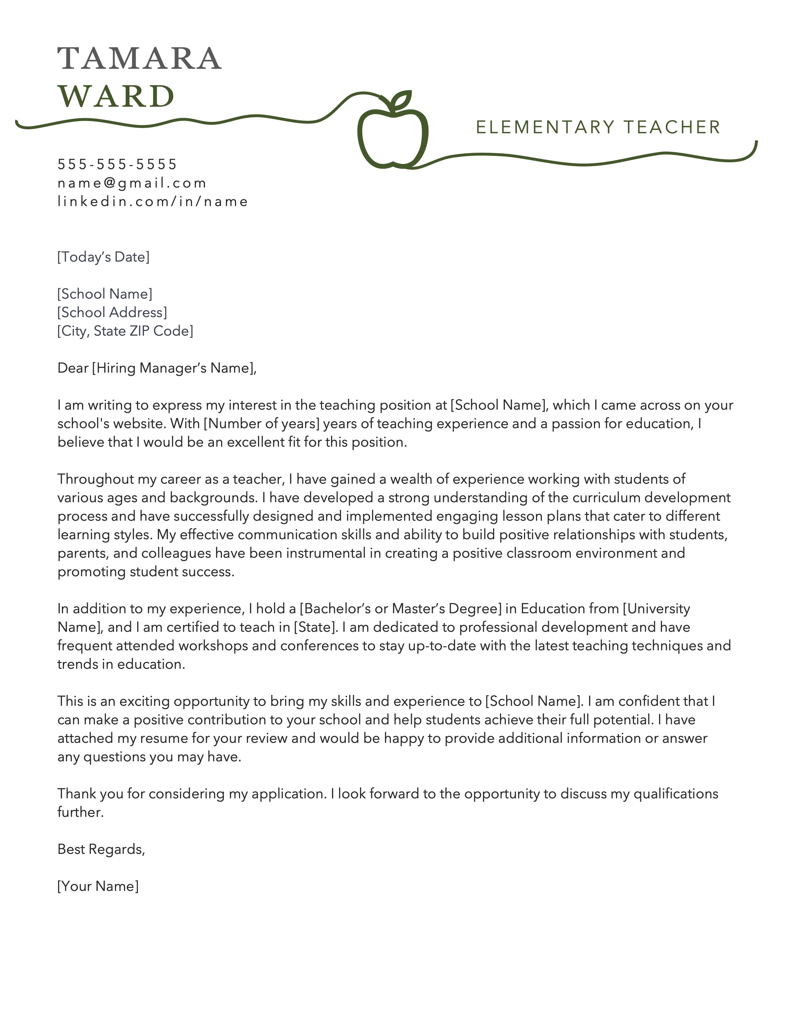 Cover Letter